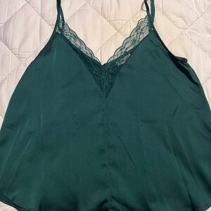 Green Lace Trim Camisole